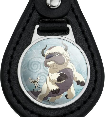 Black Leather Avatar The Last Airbender Appa & Momo Keychain in Saudi Arabia
