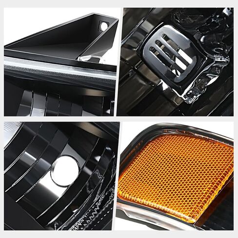 PM PERFORMOTOR [4pcs U-Tube LED DRL Headlights+Bumper Lamps Compatible with 03-24 Chevy Express/GMC Savana,Black Housing/Amber Corner in Saudi Arabia
