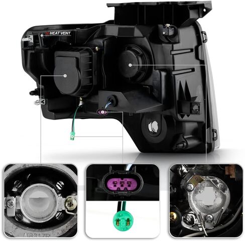 ACANII - For Smoke 2009-2014 Ford F150 SMD LED Halo Projector Headlights Headlamps Driver + Passenger Side in Saudi Arabia