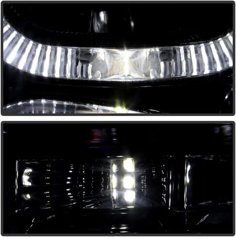 ACANII - For Smoke 2009-2014 Ford F150 SMD LED Halo Projector Headlights Headlamps Driver + Passenger Side in Saudi Arabia