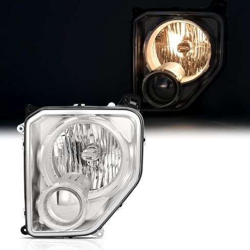 المصابيح الأمامية زوج Hecasa متوافقة مع بديل 2008-2012 Jeep Liberty لـ CH2503221 CH2502221 مصابيح أمامية هالوجين مجموعة مع عدسة ضباب in Saudi Arabia