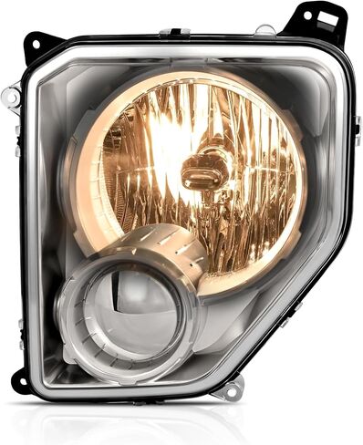 المصابيح الأمامية زوج Hecasa متوافقة مع بديل 2008-2012 Jeep Liberty لـ CH2503221 CH2502221 مصابيح أمامية هالوجين مجموعة مع عدسة ضباب in Saudi Arabia