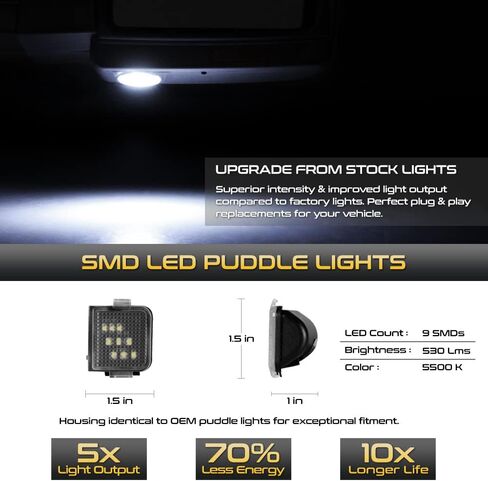 VIPMOTOZ الجانبي عرض المرآة LED PUDDLE ضوء متوافق مع 2013-2019 لكزس IS200T IS250 IS300 IS350 RC350 RC200T ES300H ES350 CT200H HOBERCHER HOURCE CLAS in Saudi Arabia
