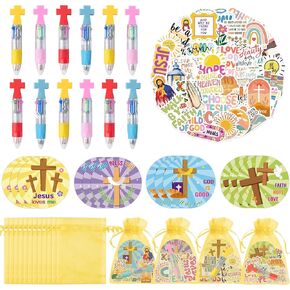 CY2SIDE Owl Stationery Party Gift - 24 Pack Fun Animal Prizes Set Include 4-in-1 Ballpoint Pen Sticky Note Sticker and Organza for Kids, Owl Theme Party Favors Goodie Bag Fillers for School Rewards in Saudi Arabia