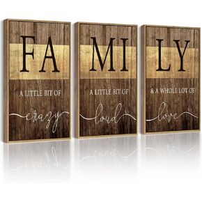 Drsoum Home Family Wall Decor Farmhouse Sign Wall Hanging Decor Rustic Netural Quotes Prints Artwork for Home Dining Room Kitchen 11x14in Natural Framed in Kuwait