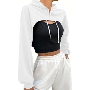 LovelyWholesale Women Cropped Hoodie Zip Up Long Sleeve Crop Top Sweatshirts in Kuwait