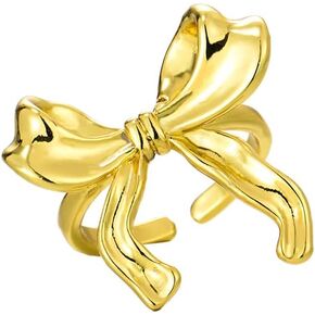 Gold Silver Bow Ring for Women 18K Gold Plated Ribbon Bow Tie Knot Ring Elegant Jewelry Gift for Women in Saudi Arabia