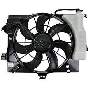 Radiator Fan Assembly with Overflow Tank - Compatible with 2012-2017 Kia Rio 1.6L with Automatic Transmission in Saudi Arabia