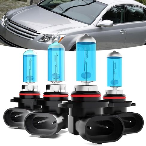 Halogen Headlights Fit for Toyota Avalon 2000-2007 Headlight Bulbs,9005/HB3/H10 High Beams+ 9006/HB4 Low Beams Bright Front Lights,Plug And Play,Pack of 4 in Saudi Arabia