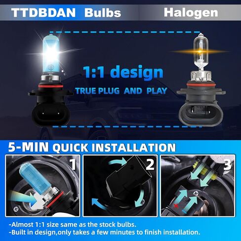 Halogen Headlights Fit for Toyota Avalon 2000-2007 Headlight Bulbs,9005/HB3/H10 High Beams+ 9006/HB4 Low Beams Bright Front Lights,Plug And Play,Pack of 4 in Saudi Arabia