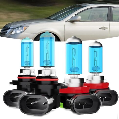 Halogen Headlights Fit for Toyota Avalon 2000-2007 Headlight Bulbs,9005/HB3/H10 High Beams+ 9006/HB4 Low Beams Bright Front Lights,Plug And Play,Pack of 4 in Saudi Arabia