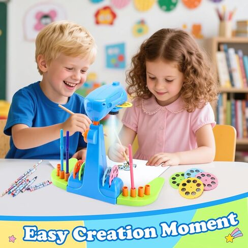 Sumsoltic Drawing Projector for Kids, Art and Craft Kit, Including Colored Pencils, Crayons, Coloring Books, Toys for 3+ Year Old Girls (Pink Drawing Kit v1) in Kuwait