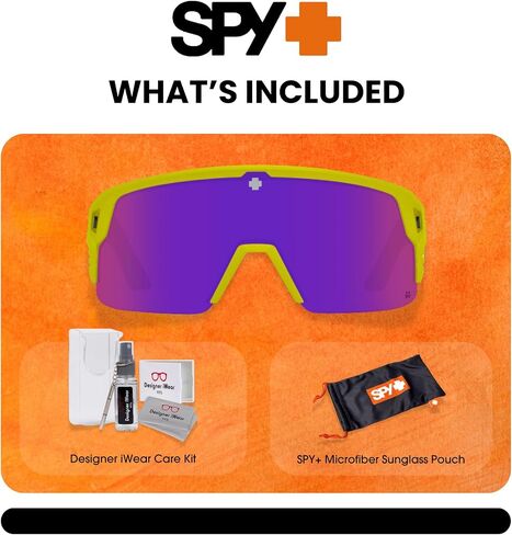 نظارة شمسية SPY Monolith 5050 مقاس 62 مم بإطار أسطواني للرجال + حزمة مع مجموعة نظارات مجانية من Designer iWear in Kuwait