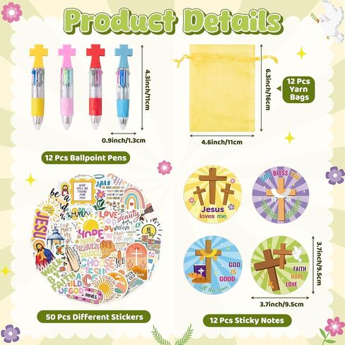 CY2SIDE Owl Stationery Party Gift - 24 Pack Fun Animal Prizes Set Include 4-in-1 Ballpoint Pen Sticky Note Sticker and Organza for Kids, Owl Theme Party Favors Goodie Bag Fillers for School Rewards in Saudi Arabia
