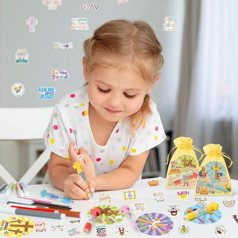 CY2SIDE Owl Stationery Party Gift - 24 Pack Fun Animal Prizes Set Include 4-in-1 Ballpoint Pen Sticky Note Sticker and Organza for Kids, Owl Theme Party Favors Goodie Bag Fillers for School Rewards in Saudi Arabia