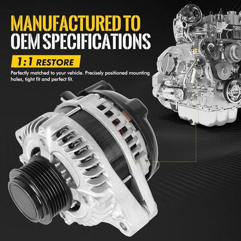 KUSATEC 31100-RV0-A01 NEW ANTERNATOR متوافق مع Honda Odyssey 2011-2013 Pilot 2012-2015 RIDGLINE 2012-2014 3.5L V6 ؛ 12V 130A OE 11573N 104210-1240 in Saudi Arabia
