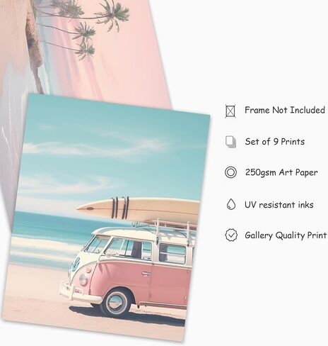 Fysuimu 9pcs الجدار الساحلي المطبوعات الفنية in Saudi Arabia