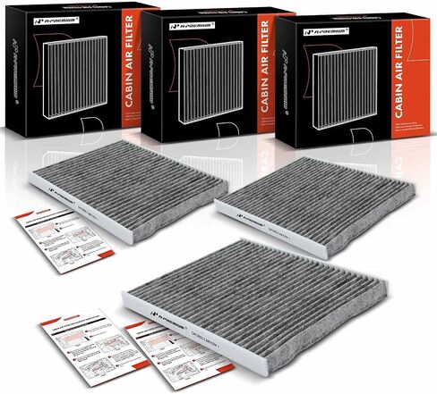 A-Premium 3-PC Cabin Filter مع كربون منشط متوافق مع Jeep Gladiator 2020-2022 ، Wrangler 2018-2023-2.0L 3.6L 6.4L-استبدل# 68301863AA in Saudi Arabia