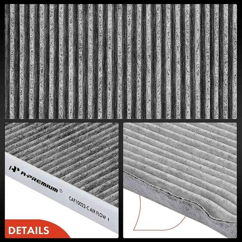 A-Premium 3-PC Cabin Filter مع كربون منشط متوافق مع Jeep Gladiator 2020-2022 ، Wrangler 2018-2023-2.0L 3.6L 6.4L-استبدل# 68301863AA in Saudi Arabia