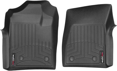 Weathertech Custom Fitliners Floirlers for Silverado 1500 ، Sierra 1500 ، Sierra 2500HD/3500HD ، Silverado 2500HD/3500HD ، Silverado ، Sierra - 1st Row (443431) ، Black in Saudi Arabia