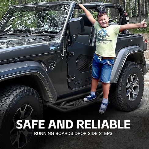 Suorto Running Boards Drop Side Steps متوافقة مع 2018 2019 2020 2021 2022 2023 2024 Jeep Wrangler JL 2 Doors ، Bars Stefle Nerf Step Plates Rock Sliders Rails (على الطرق الوعرة) in Saudi Arabia