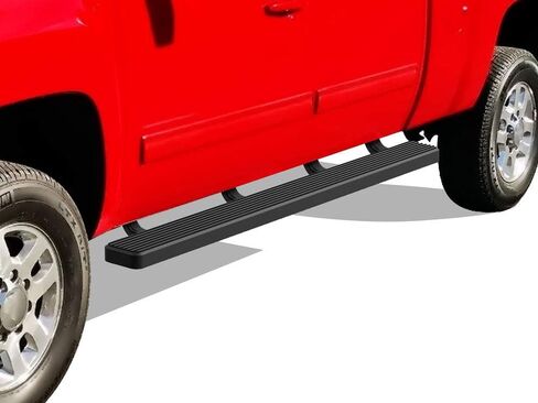 APS Running Boards (Side Bars Side Steps) Compatible with Chevy Silverado GMC Sierra 1500 2007-2018 & 2500 HD 3500 HD 2019 Crew Cab (Exclude 07 Classic) (Stainless Steel Black Powder Coated 5in) in Saudi Arabia