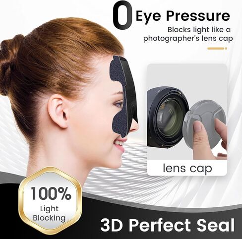 Ringchan True Blackout Eye Scks للنوم ، قيلولة المكتب أو رحلة الطيران الطويلة ، وضغط صفر على مقل العيون ، وحزام قابل للتعديل بشكل مريح ، ناعمة ومريحة ليلية عصيدة - طائرة أسود in Saudi Arabia
