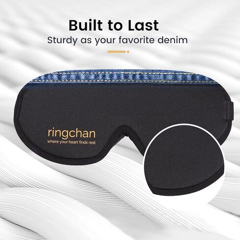 Ringchan True Blackout Eye Scks للنوم ، قيلولة المكتب أو رحلة الطيران الطويلة ، وضغط صفر على مقل العيون ، وحزام قابل للتعديل بشكل مريح ، ناعمة ومريحة ليلية عصيدة - طائرة أسود in Saudi Arabia