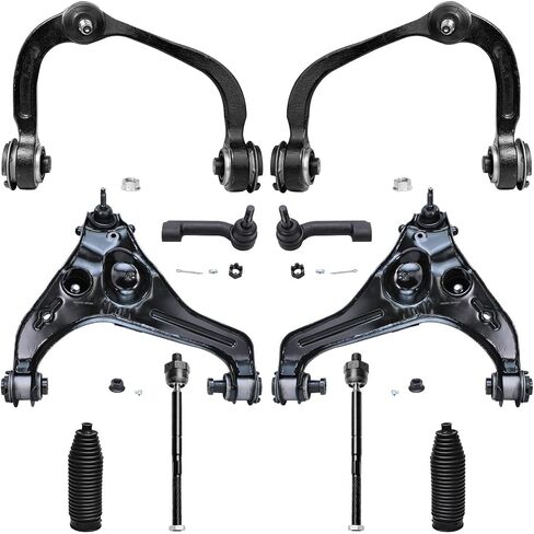 Detroit Axle-Front 10pc Stemention Kit for 2009-2013 Ford F-150 Expedition Lincoln Navigator 2010 2011 2012 ، 4 Apply Lower Control Arms w/ball balls ، 4 inner and ueter tie rods ، 2 boots ، emplication in Saudi Arabia