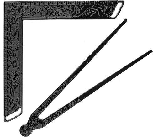 Masonic Lodge Ceremonial Black 6" INCH Large Freemason Square and Compass for Bible in Saudi Arabia