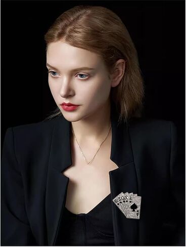 Play Cards Brooch Pin for Women Men Ponfuncy Punk Rock Crystal recdes a ace poker apel pin bag bag bas accessories in Kuwait
