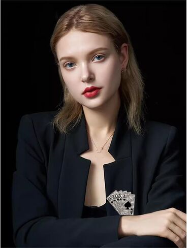 Play Cards Brooch Pin for Women Men Ponfuncy Punk Rock Crystal recdes a ace poker apel pin bag bag bas accessories in Kuwait