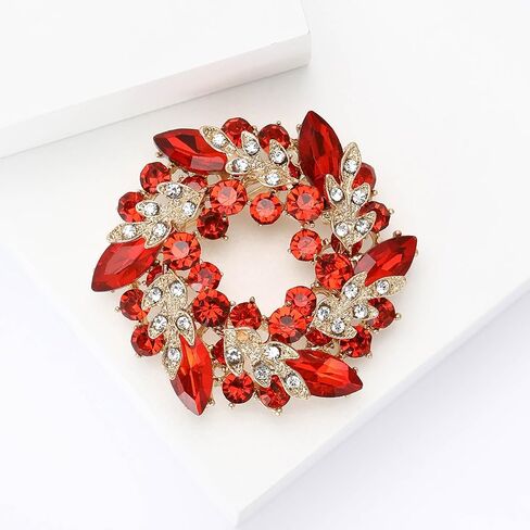 YOQUCOL Austrian Crystal Flower Brooch Pin for Women Cloth Jewelry Accessories in Saudi Arabia