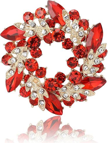 YOQUCOL Austrian Crystal Flower Brooch Pin for Women Cloth Jewelry Accessories in Saudi Arabia