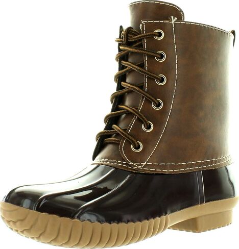 Axny Women's Lace Up two two Tine Combat Astrict Boots Rain Boots in Kuwait