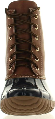 Axny Women's Lace Up two two Tine Combat Astrict Boots Rain Boots in Kuwait