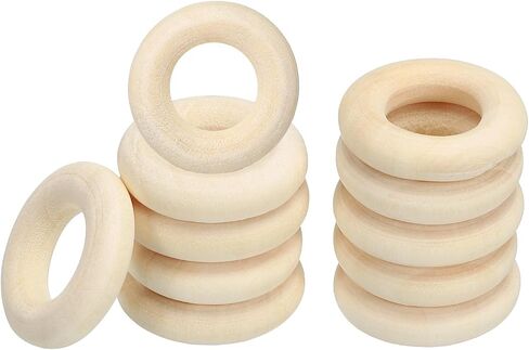 Patikil 30mm 1.2 "حلقات خشبية طبيعية ، 100pcs 6 مم سميكة الخشب حلقة الخشب حلقة الخشب دائرة للحرف اليدوية المجوهرات DIY صنع الماكرين in Saudi Arabia