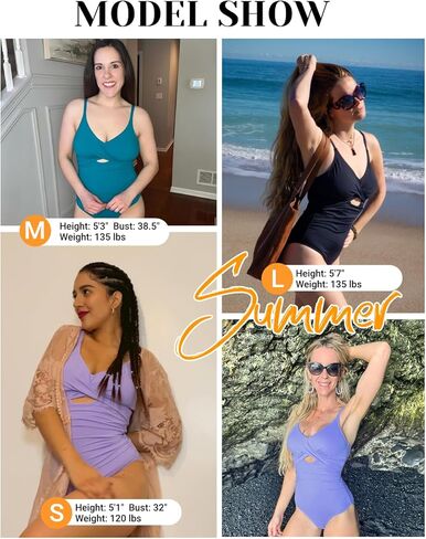 Tempt Me Women One Piece Swimsuit Tummy Control Bathing Suits Cutout V Neck Twist Front Swimwear in Kuwait