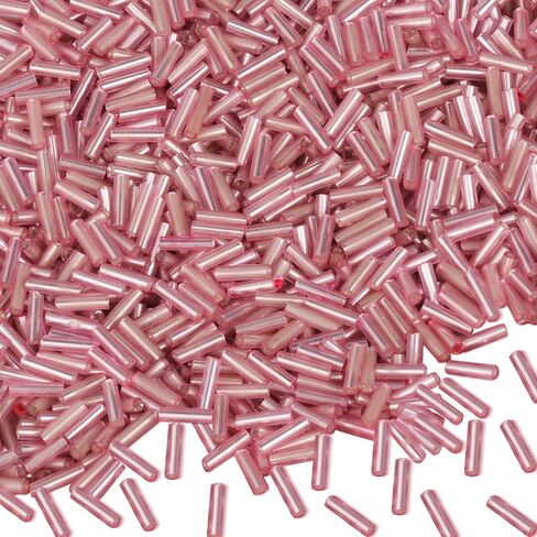 4000pcs Bugle Beads, Embroidery Tube Beads for Jewelry Making, Small Long Beads for Craft DIY Bracelet Necklaces Supplies, 7x2mm,Gold in Saudi Arabia