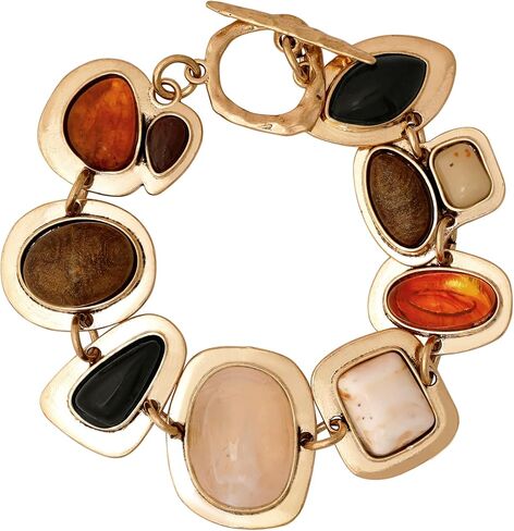 سوار من حجر الفيروز من ميناتشي، سوار من الفولاذ المقاوم للصدأ على شكل زهور، هدية بوهو للنساء in Kuwait