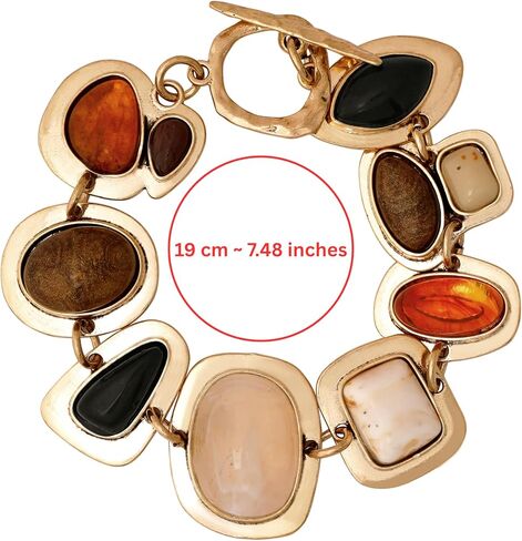 سوار من حجر الفيروز من ميناتشي، سوار من الفولاذ المقاوم للصدأ على شكل زهور، هدية بوهو للنساء in Kuwait