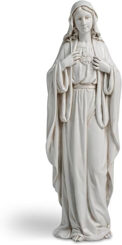 12" H Immaculate Heart of Mary Statue,Vrigin Mary Mother of Jesus Statue,Perfect Hand Made Catholic Figurine for Home Decor Catholic Gifts for Mom's Birthday in Saudi Arabia