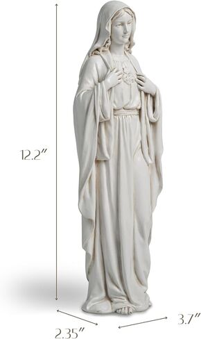 12" H Immaculate Heart of Mary Statue,Vrigin Mary Mother of Jesus Statue,Perfect Hand Made Catholic Figurine for Home Decor Catholic Gifts for Mom's Birthday in Saudi Arabia