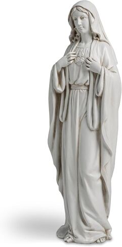 12" H Immaculate Heart of Mary Statue,Vrigin Mary Mother of Jesus Statue,Perfect Hand Made Catholic Figurine for Home Decor Catholic Gifts for Mom's Birthday in Saudi Arabia