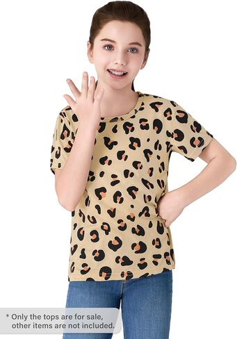 Dvenki الفتيات تي شيرتات قصيرة الاكمام الصيف بلايز للأطفال جميل الوجه المبتسم Crewneck الجرافيك تيز حجم 6-18 in Kuwait