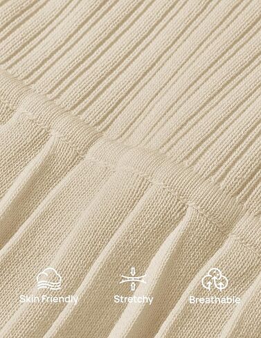 ZESICA Women's Summer Sleeveless Mini Dress 2025 Crewneck Knit A Line Pleated Swing Casual Basic Short Dress in Kuwait