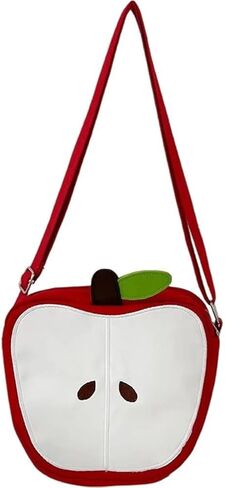Cute Apples Shaped Crossbody Bag for Women Girls, Cartoon Fruit Shape Shoulder Bag Novelty Handbag Purse for Daily Use in Saudi Arabia