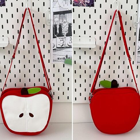 Cute Apples Shaped Crossbody Bag for Women Girls, Cartoon Fruit Shape Shoulder Bag Novelty Handbag Purse for Daily Use in Saudi Arabia