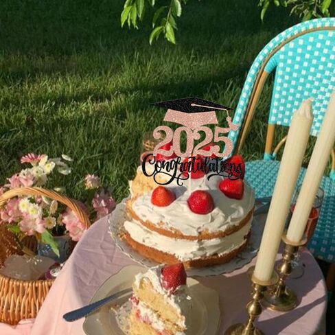 1 حزمة 2025 كعكة التخرج Topper Grad Grad Cap Diploma 2025 كبار الكعكة اختيار للتخرج المدرسي موضوع الحفلة كب كيك لوازم الأخضر الأسود in Saudi Arabia