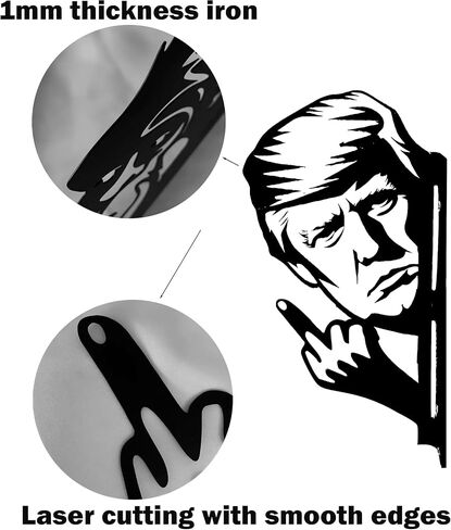 Peaking a Boo Flipping Off Bigfoot Animal Metal Sign Art Ornament, Animal Peeping Around Signs Corner Tree Garden Fence Farmhouse Outdoor Home Decoration (People) in Saudi Arabia